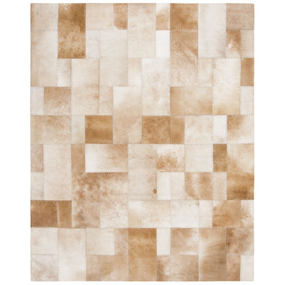 Tapis géométrique en cuir tissé à la main Studio