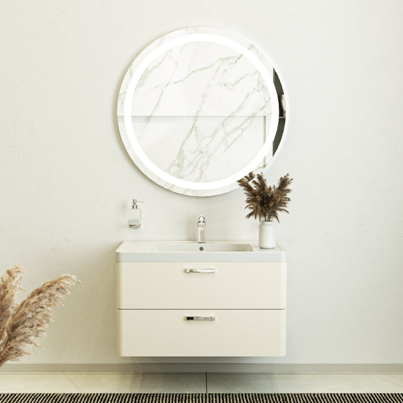 Jakkele 36'' Single Bathroom Vanity with Ceramic Top, Beige