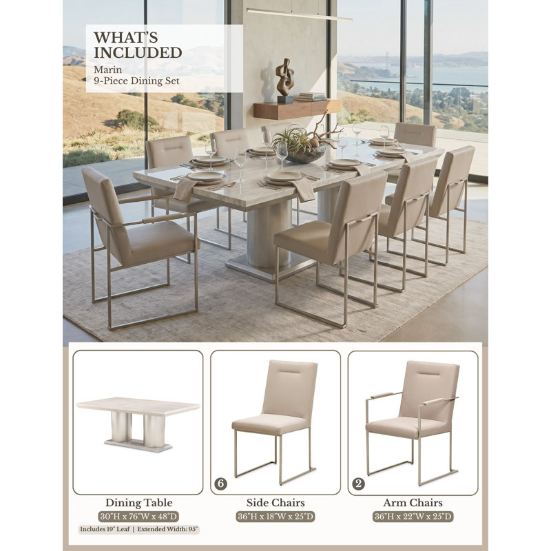 Marin 9 - Piece Extendable Dining Set