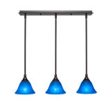 Luminaire suspendu linéaire à 3 lumières avec tige de 7 po