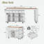 Rolling Kitchen Island With Extendable Dining Table, Charging Station, Three-tier Open Side Storage Rack, 3 Drawers And 2 Storage Cabinets-903251232
