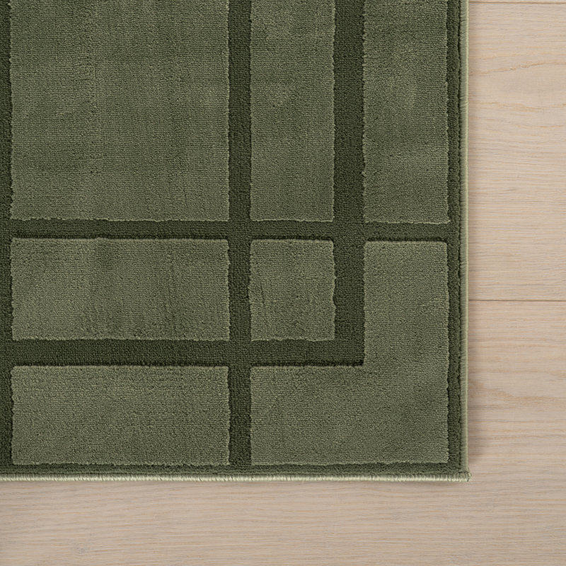  Tapis à carreaux texturé Lunara, Rectangle 9 pi x 12 pi, Vert
