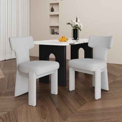 Ensemble de 2 chaises de salle à manger rembourrées modernes en chenille de 22,1 po de largeur