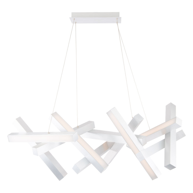 Chaos Unique Geometric LED Chandelier, Brushed Aluminum
