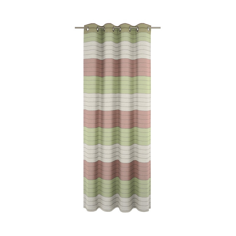 Striped Eyelet Curtain, 135 W x 175 D cm, Terra/Nature