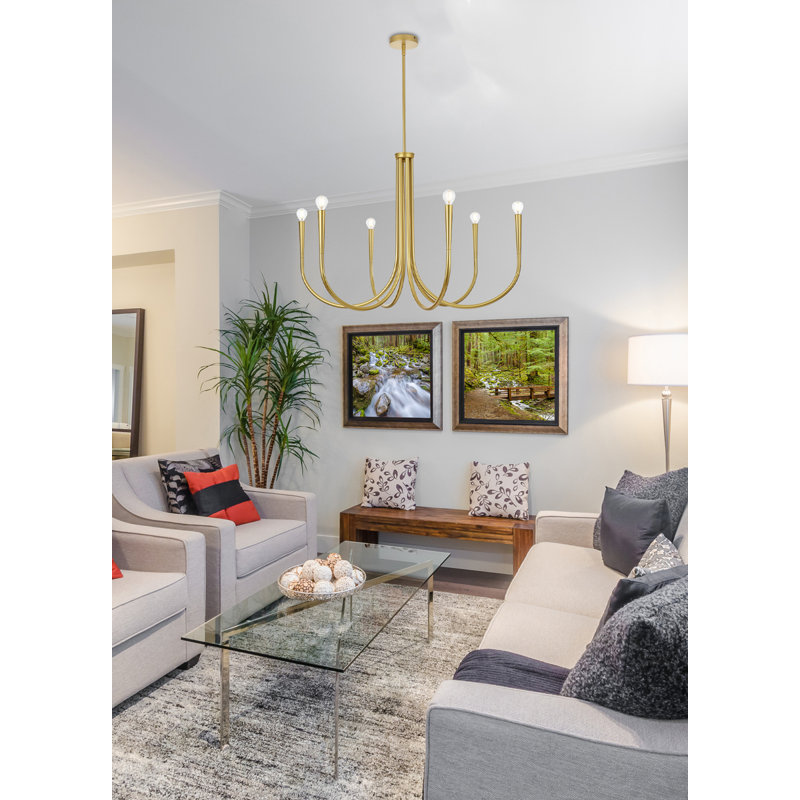 Catalena 6-Light Chandelier, Brass, 24.5" H x 36" W x 36" D