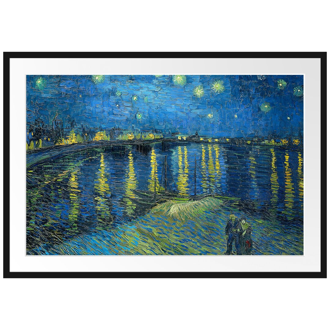 Gerahmtes Leinwandbild Die Sternennacht Ã¼ber der Rhone von Vincent Van Gogh