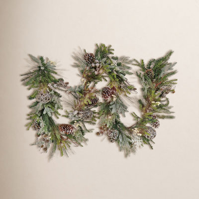 HGTV Cozy Winter Lighted Faux Pinecone Garland