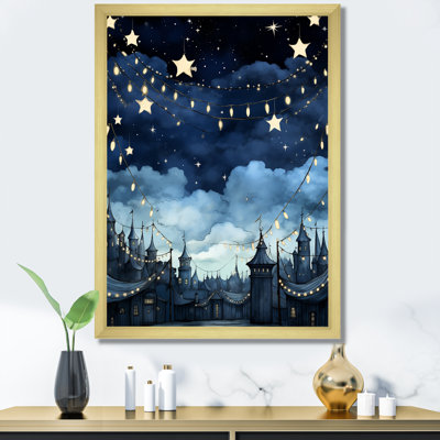 «Child Nursery Starry Night II» - Art mural pour chambre de bébé