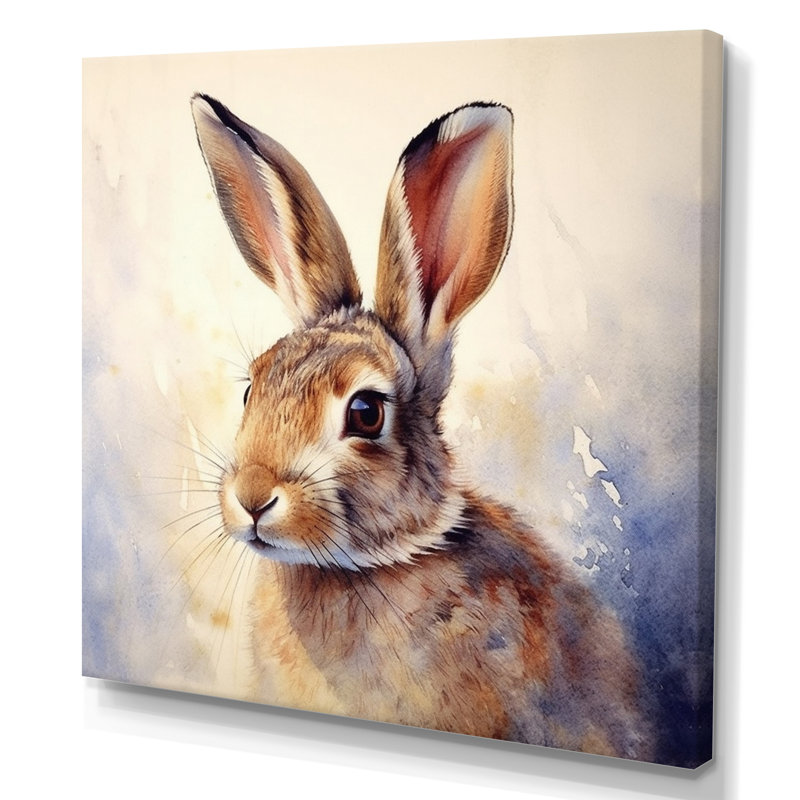 Sweet Rabbit I - impressions sur toile de lapin, H 30 po x l 30 po x P 1 po, Toile tendue