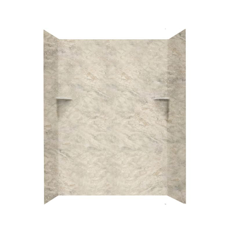 60 W 36 D 72 H Glue Up Solid Surface Wall, Mountain Haze