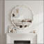 Miroir décoratif rond blanc en bois massif ondulé de 24 pouces, pour chambre à coucher, salle de bain, salon, entrée-129582924-129582925-129582930