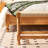 Beige Brown Solid Wood Linen Bench
