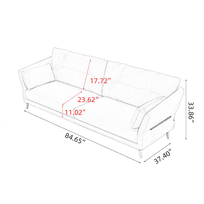 Causeuse-coussin standard en cuir véritable blanc, Blanc