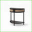 Table basse en rotin Boho avec porte coulissante, 2 tiroirs et amp; Tablette inférieure - peu encombrante pour le salon-121048775-121048776