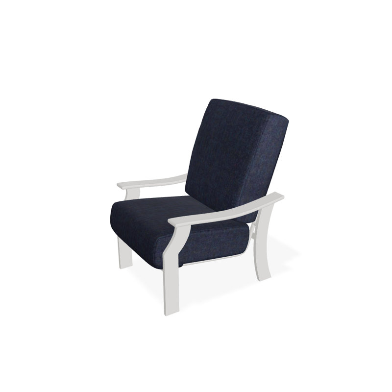 St. Catherine Outdoor Lounge Chair, Textured Snow, Spectrum Indigo Sunbrella®