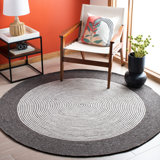 Mcconnell Hand Woven Wool/Cotton Rug in Charcoal/Ivory