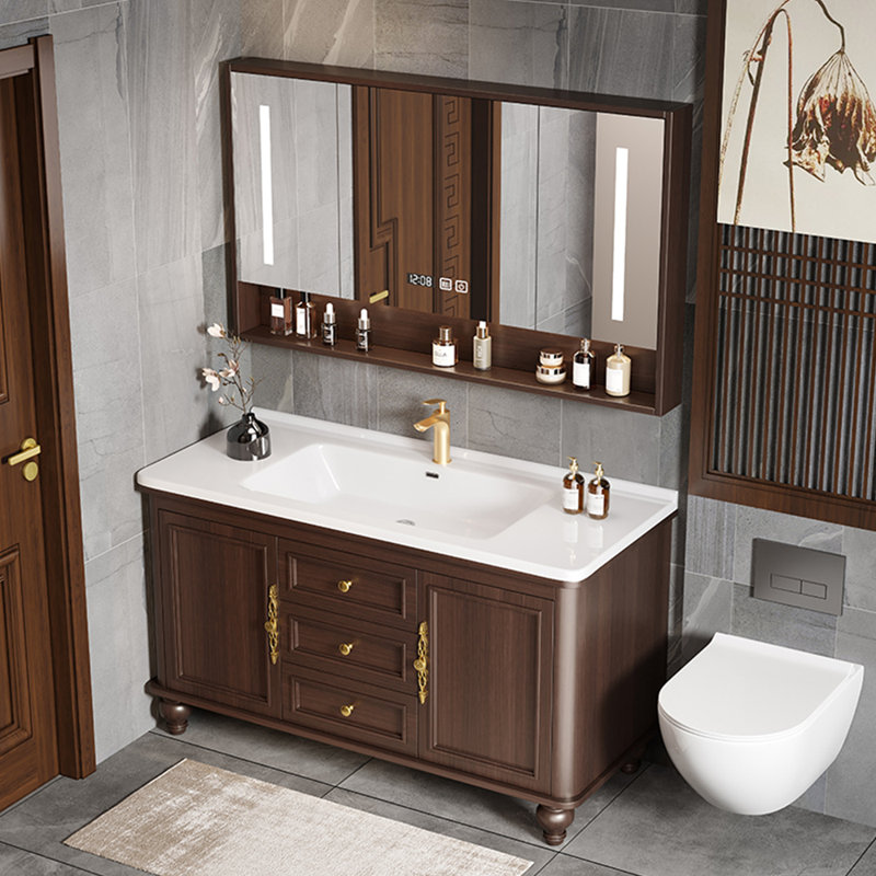 Armoire de salle de bain rétro luxueuse de style chinois