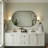 Lunara Oval aluminium alloy black frame bathroom mirror & tempered glass-1164849065