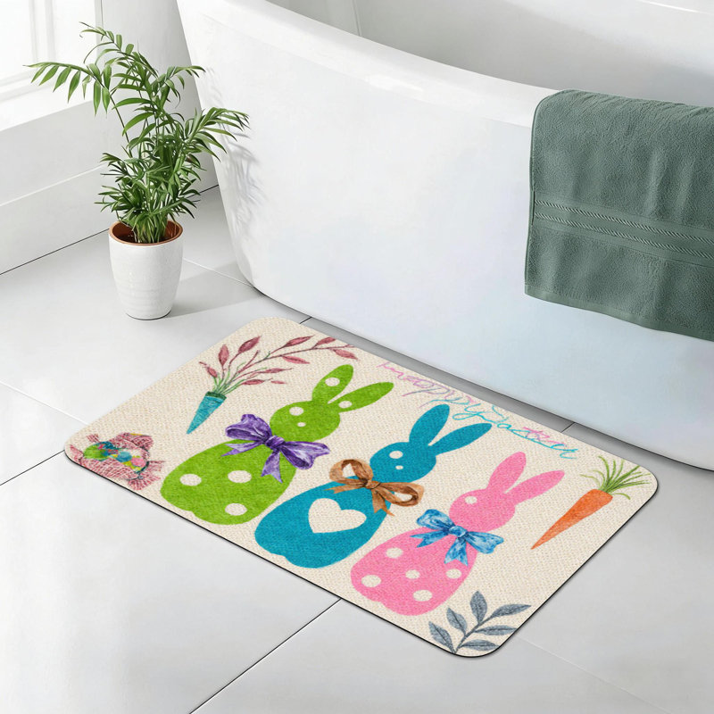 Tapis de bain coloré antidérapant pour salle de bain et cuisine, 32 x 20 po