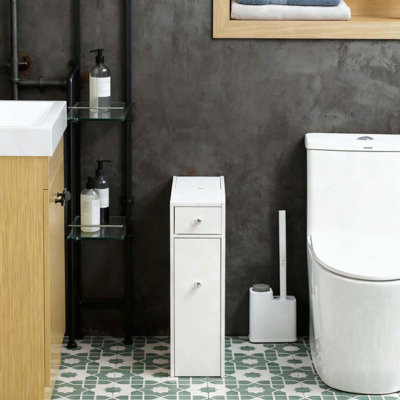 Narrow Bathroom Storage Cabinet with Drawers