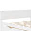 Lit de jour en bois pleine grandeur avec tablettes polyvalentes et bureau d'étude, système de rangement efficace blanc antique-904819589