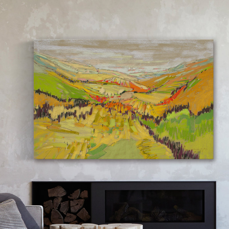 " Patchwork Hills VII " by Jennifer Gardner, 40" H x 60" W x 1.5" D