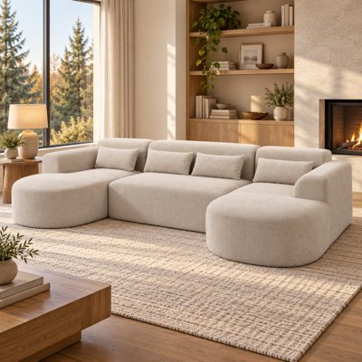 Upholstered 131.1 " Boucle U-Shaped Sectional