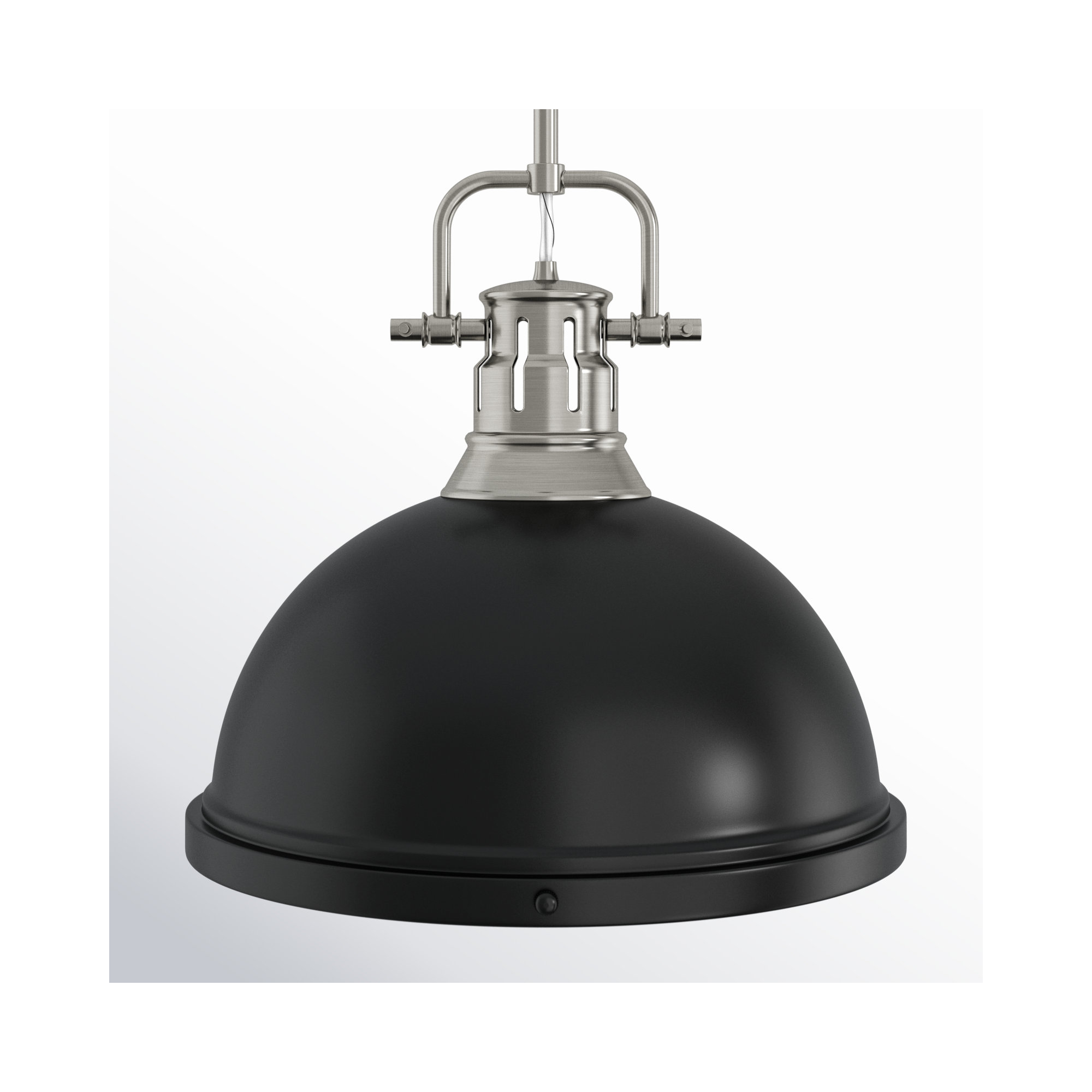 Calico Single Light Steel Dimmable Pendant, Matte Black, Pewter