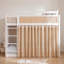 Lit superposé double avec tablette de rangement à 3 niveaux, décor en rotin, rideaux et lumières d'intimité, cadre en bois moderne, blanc-1778361969-1778361974