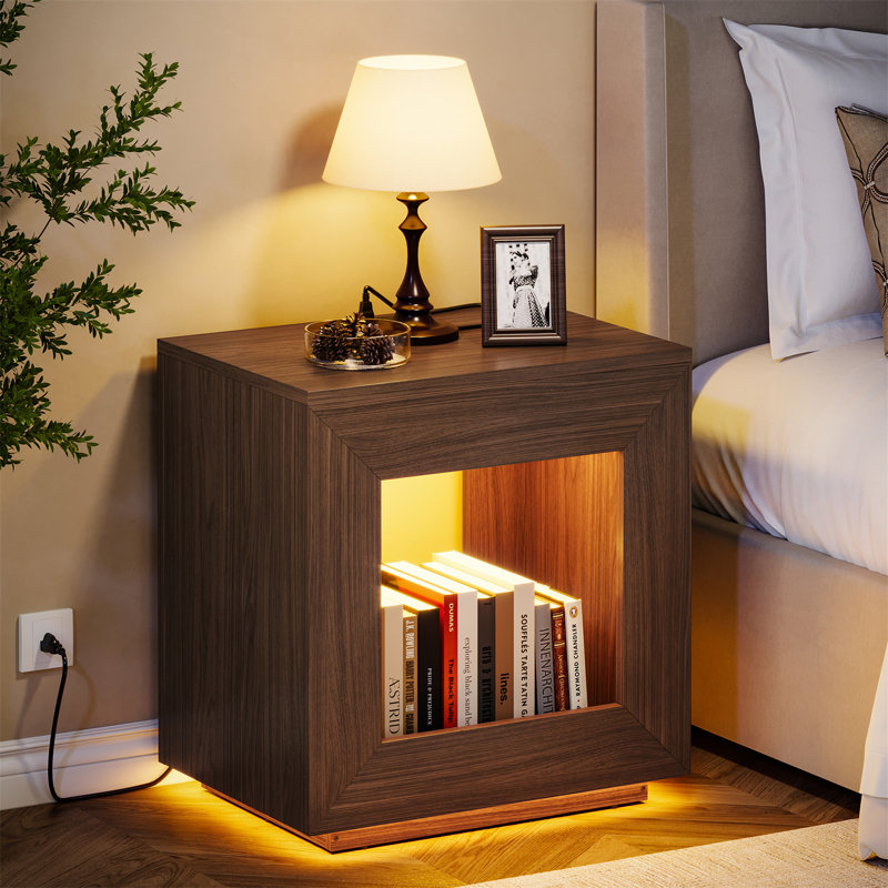 Rustic Wood End Table, 1