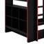 Lit superposé double pleine grandeur avec bureau, tablettes de rangement, DEL et station de charge