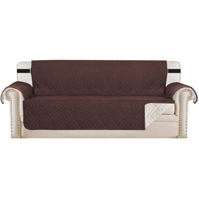 Reversible Box Cushion Sofa Slipcover for Dogs/Cats/Pets Quilted Furniture Protector with Non Slip Elastic Strap Water Resistant Sofa Covers Couch Covers Machine Washable