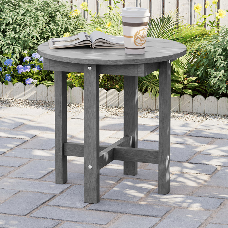 Petite table d'appoint d'extérieur, table de bout de patio en PEHD toutes saisons, table d'extérieur résistante à la décoloration pour terrasse de jardin