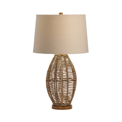 30.5" Metal Table Lamp With Oatmeal Shade