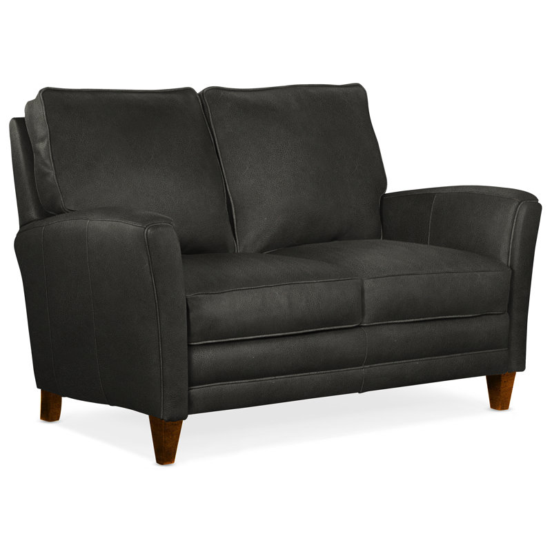 Zion Loveseat, Cobblestone, Outsider Raven Genuine Leather
