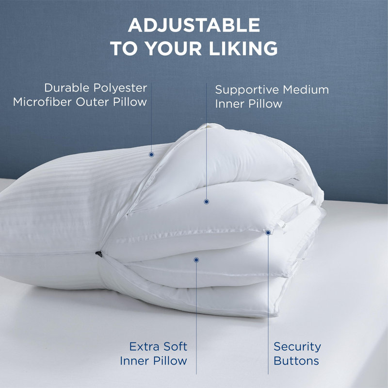 Bedsure Fluffy Adjustable Layer Standard Pillow