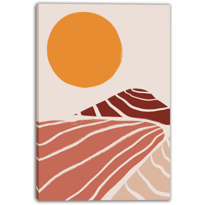 Desert Sunset Abstract Canvas Wrapped Wall Art