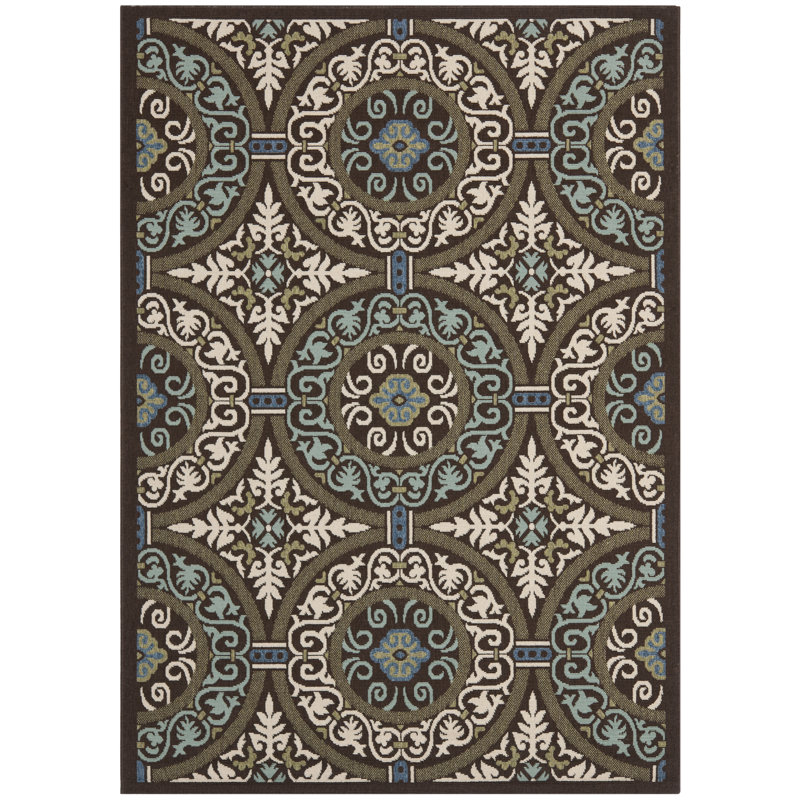 Tapis d'intérieur / extérieur à motif géométrique Coucou Performance, Rectangle 6 pi 7 po x 9 pi 6 po