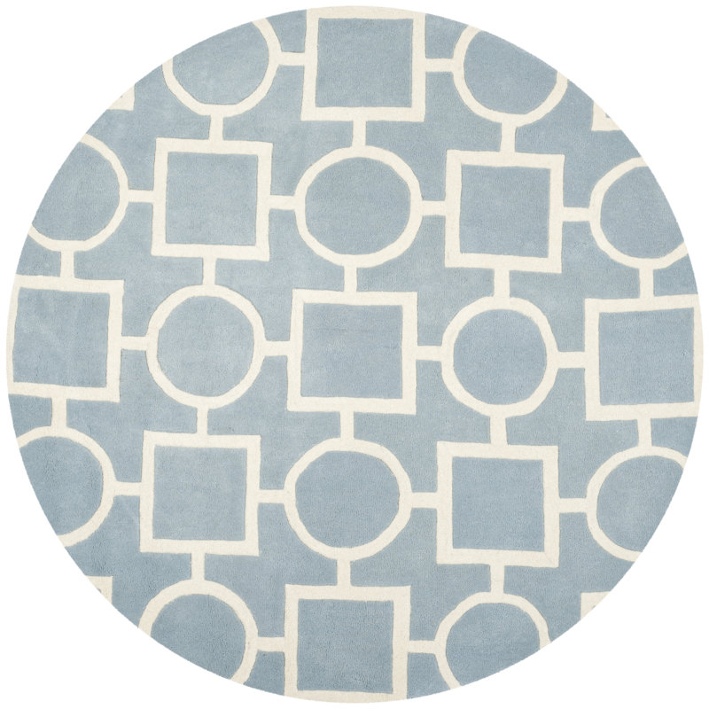 Teresita Hand Tufted Wool Geometric Rug, Round 7'