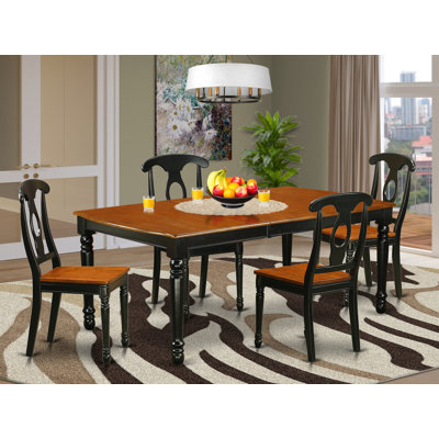 Feasterville Butterfly Leaf Rubberwood Solid Wood Dining Set by Canora Grey