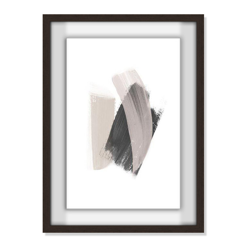Alabaster Strokes - Peinture encadrée, H 1,25 po x l 23 po x P 1,25 po, Cadre en noyer à grain ouvert