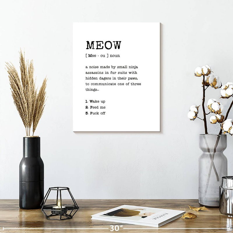 «Cat's Meow», définition sur toile, H 15 po x l 12 po x P 1,25 po