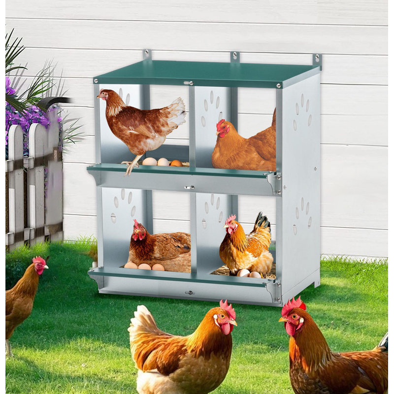 Boîtes de nidification en métal à 4 compartiments pour poulets
