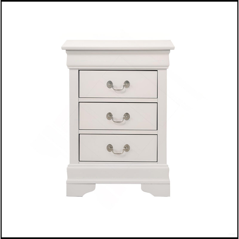 Table de chevet charmante avec une élégance intemporelle, Blanc