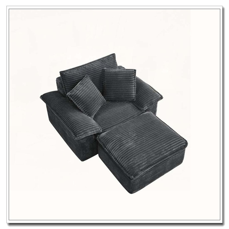 Fauteuil surdimensionné de 47 po, Gris
