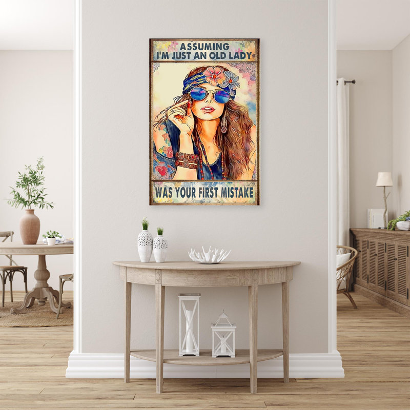 «Harth Assuming Im Just An Old Lady», impression sur toile, L 24 po x H 36 po x P 1,25 po
