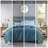 Luxury 8-piece Seersucker Bedding Set, Aqua Polyester, Modern Style For Bedroom Decor