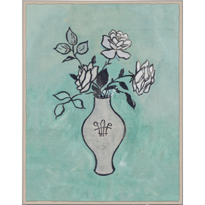 Paule Marrot " Vase With Roses " by Paule Marrot
