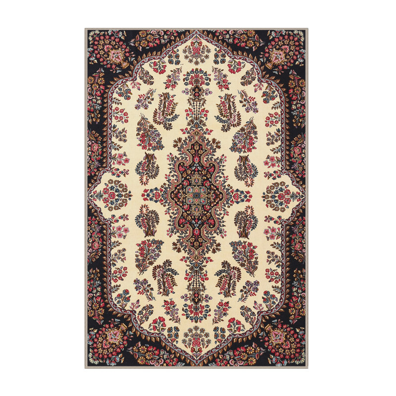 Tapis traditionnel mehroon/noir/bleu Esentepe, Rectangle 6 pi x 9 pi